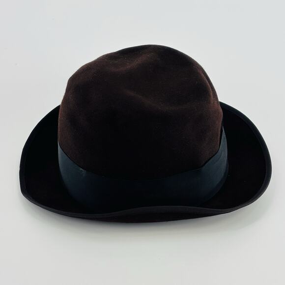 Vintage John B Stetson Co Royal De Luxe Stetson Brown Felt Fedora Hat - Picture 4 of 7
